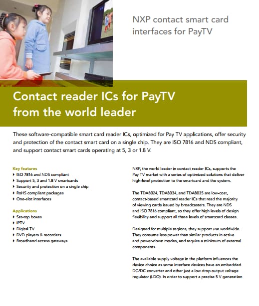 Contact smart card interfaces for PayTV